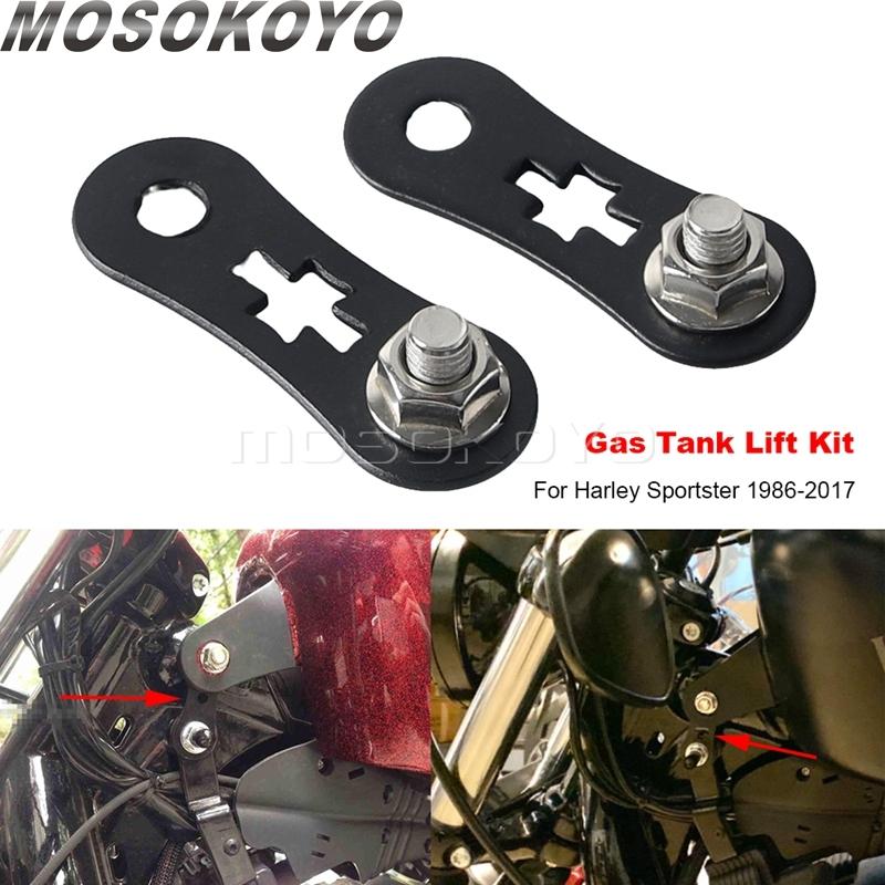 For Harley Sportster Iron 883 XL883N XL883R XL883C XL883L XL1200C/R/N/X/V 48 Moto Gas Tank Riser Bracket Extension Lift W/ Bolt