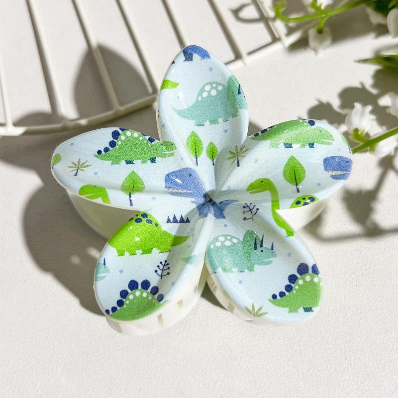 Printed Clips, Egg Flower Fresh and Light Hair Clips Back of The Head Updo Shark Clips