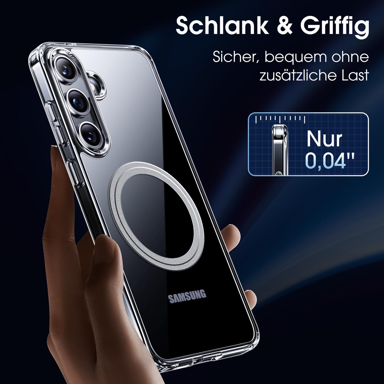 

For Samsung Galaxy S25 Phone Case Compatible with MagSafe TPU+PC Clear Back Cover A