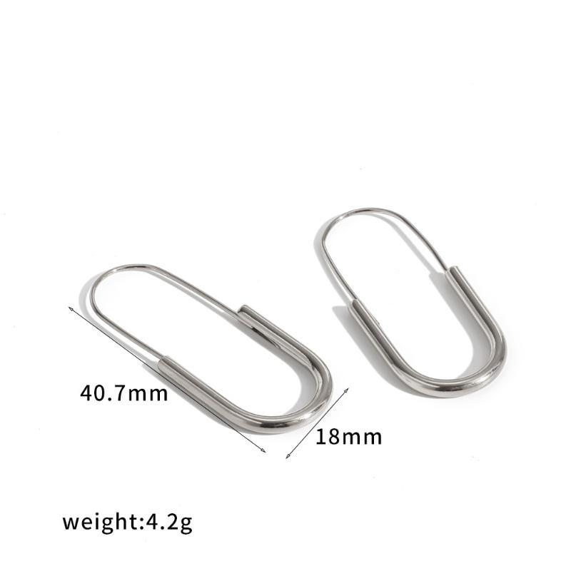 Nickel Free Glossy Stainless Steel Hoop Earrings Geometric Circle Fashion Jewelry for Women Sensitive Ears