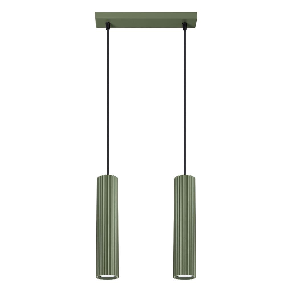 Lampa Wisząca Karbon 2 Gu10 Zielony Oliwkowy Alu Sollux Sl.1612