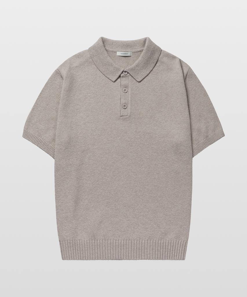 MANNERGRAM Upw Washable Cotton Polo Short Sleeve Knit Light Beige