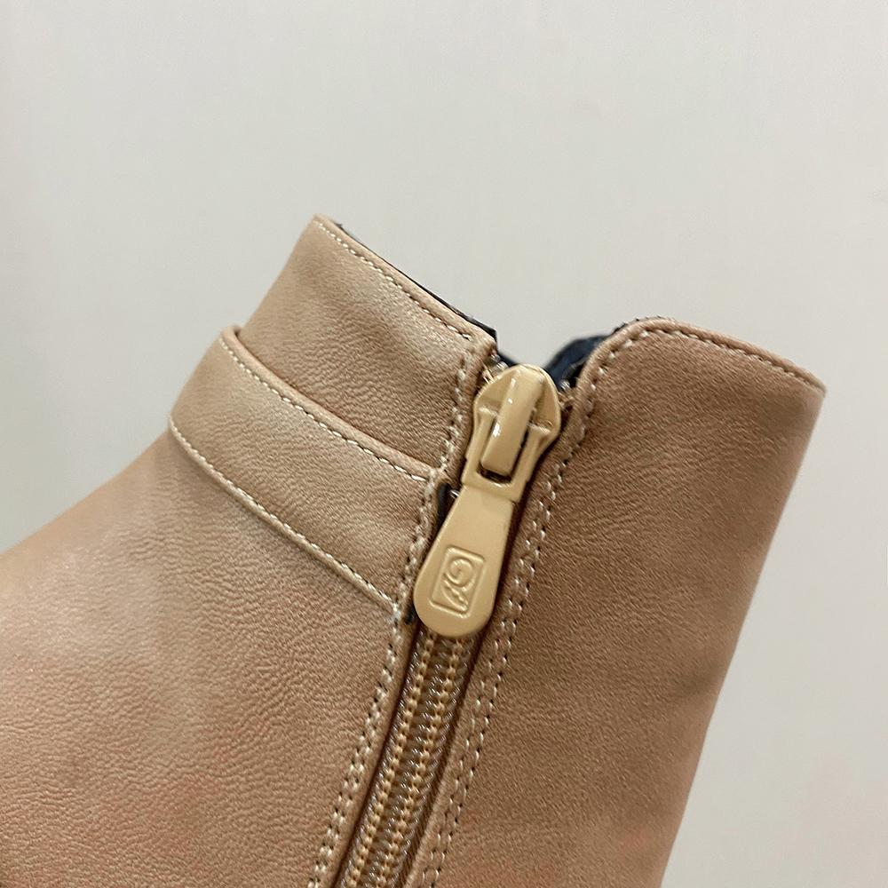 Women's Low-heeled Short Boots Autumn and Winter New Thick-heeled Large-size Comfortable Recreational Locomotive Boots