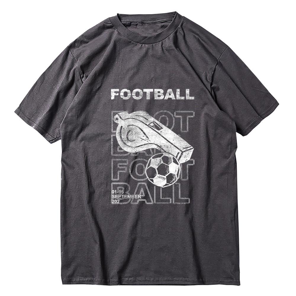 Coolmind YC003 Superior Exclusive football whistle printed Cotton Unisex T-shirt Big size t shirt Crewneck Loose men tshirt tee