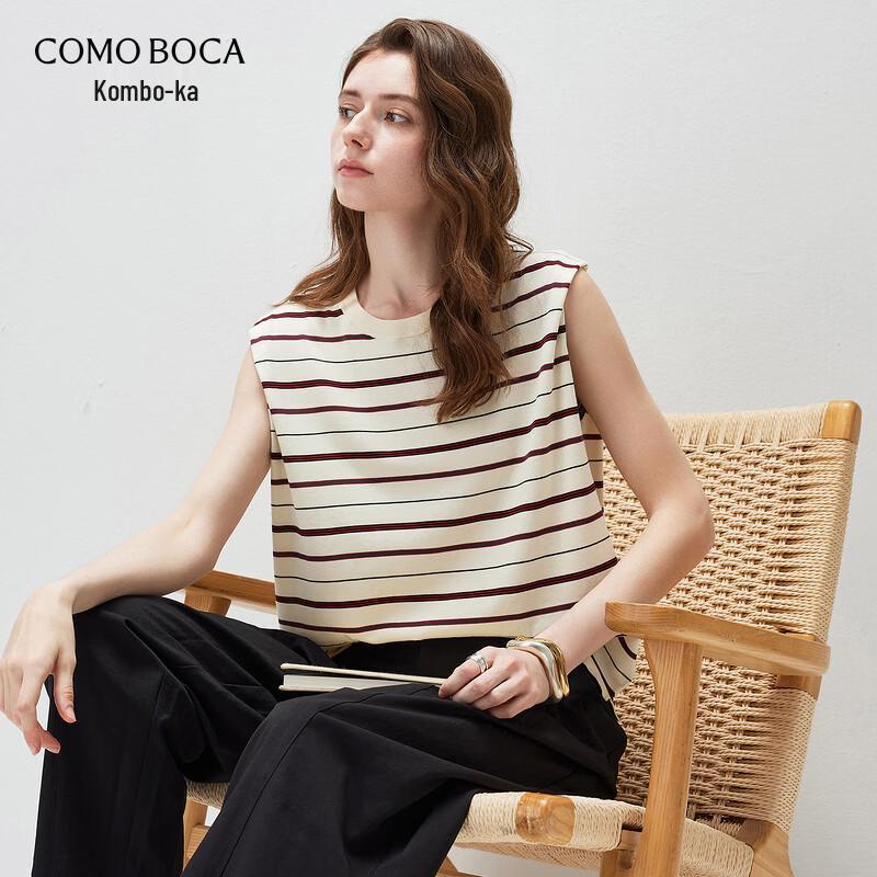 

Женский вязаный топ без рукавов в полоску из смесовой шелковой ткани мулиберри, свободного кроя L