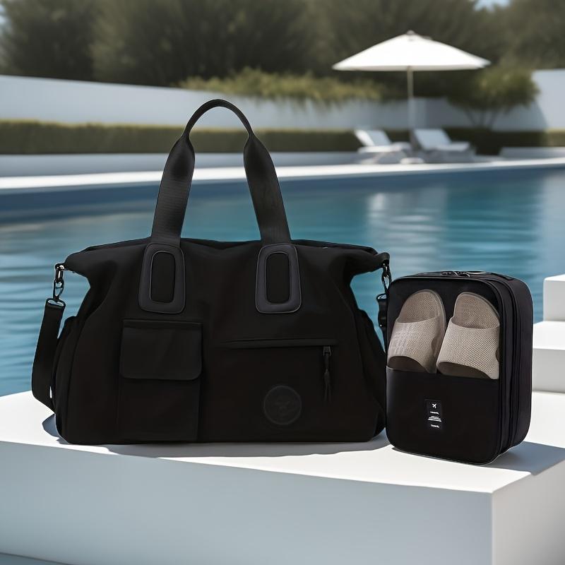 [Large Capacity Travel Tote] Large Capacity Travel Tote Bag, Lightweight Luggage Carry-On, Gym Bag With Shoulder Strap