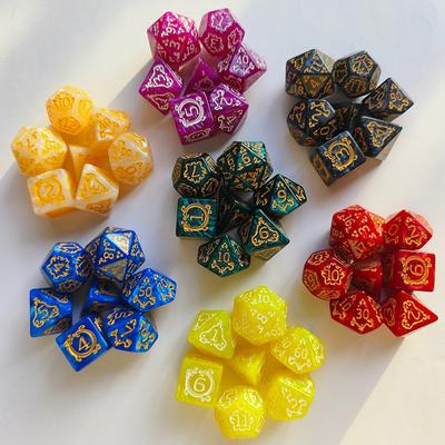 7 Stück/Set Polyedrische Würfel Mehrseitiges Würfelset für Brettspiele Hochwertiges Würfelset Unterhaltung Tischspielzubehör