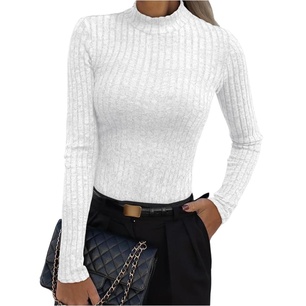 Women's Fashionable Round-neck Long-sleeved Solid-color Pullover Casual Top