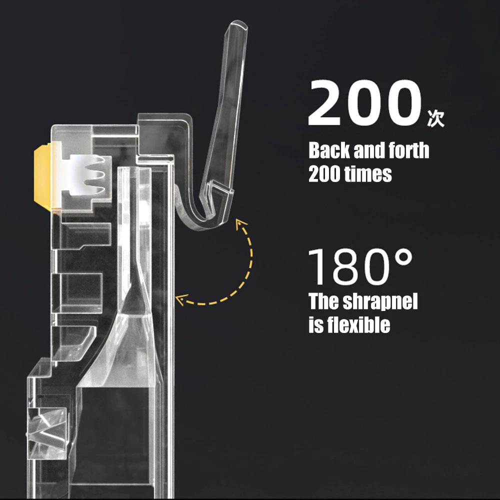 10/50 Stück RJ45 Ethernet-Kabel Modulstecker Netzwerkanschluss Trident Chip Netzwerkkabelkopf für Ethernet-Kabel Gigabit-Netzwerk