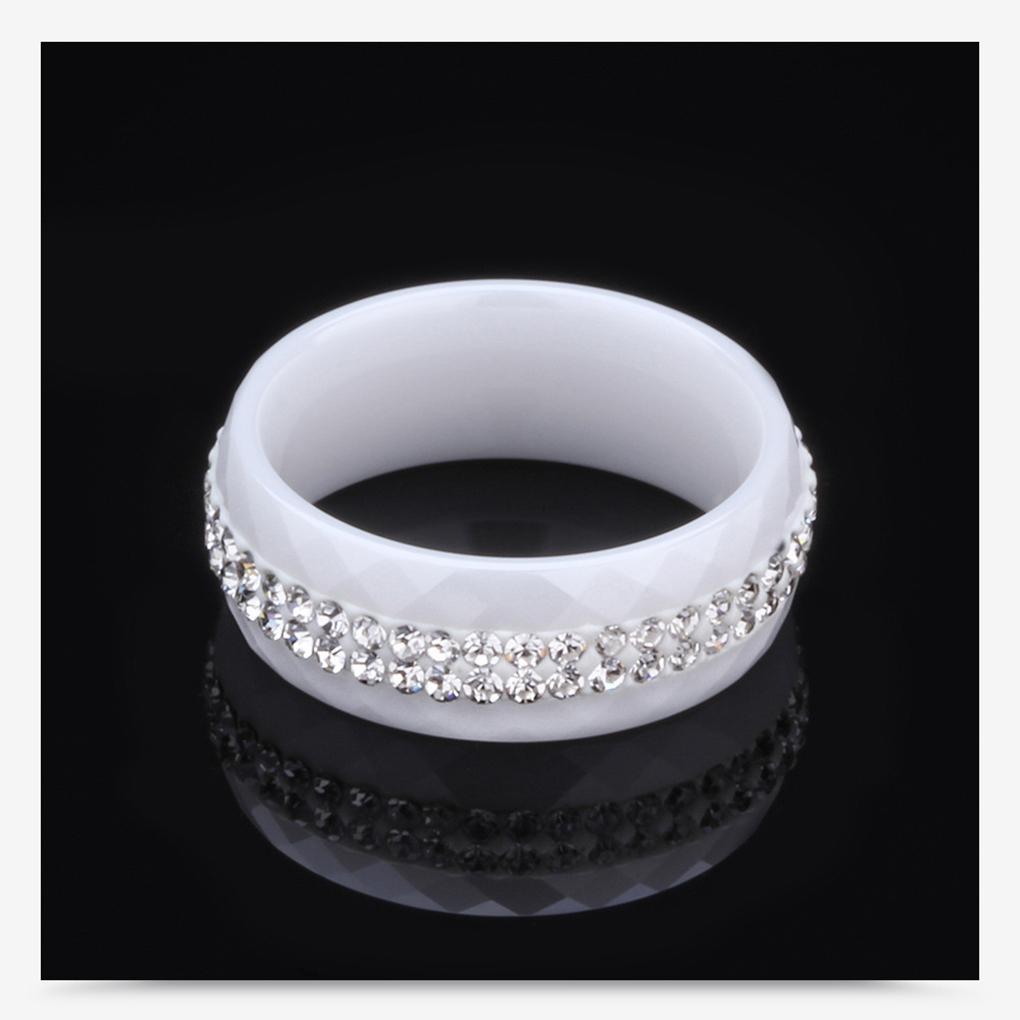 WUUISDNX Durable Ceramic Ring For Fashionable Women Versatile And Stylish Fashion Rings Ceramics Rings For Wedding Women Rings, white, Size 9