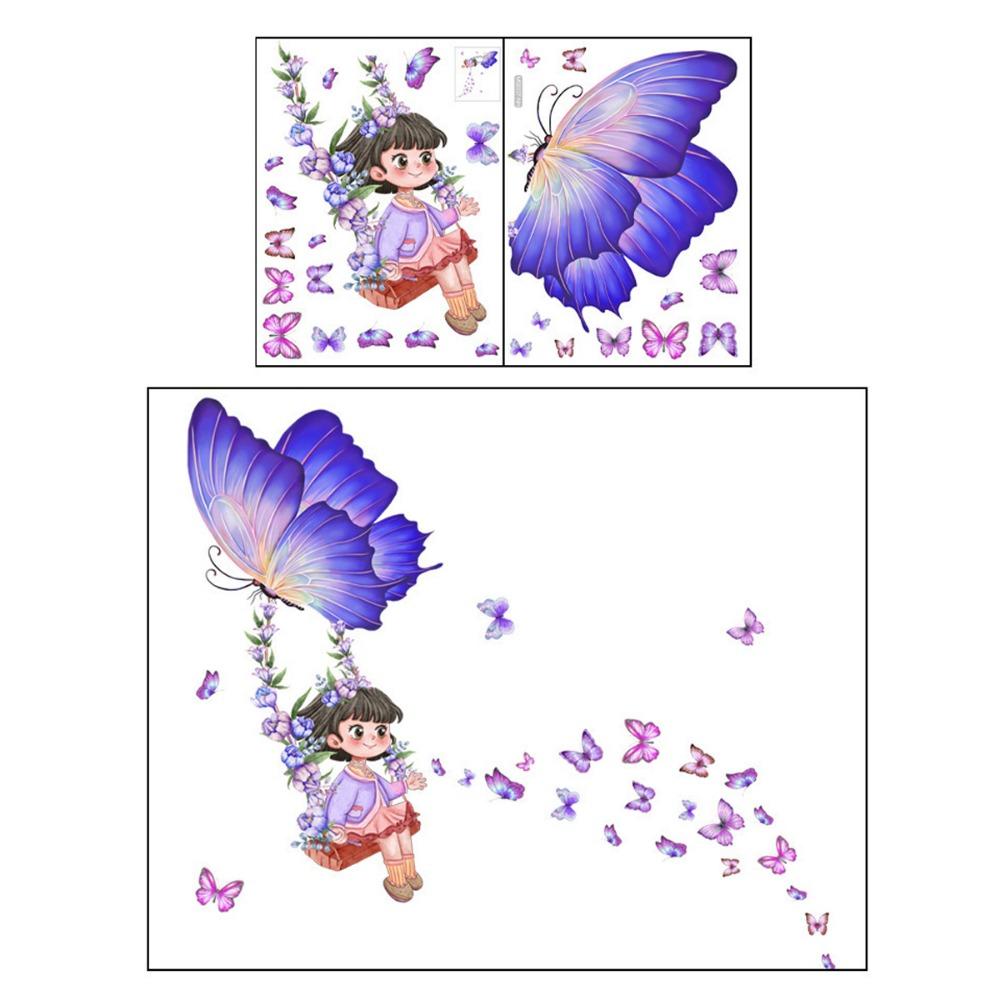 Cartoon Girl Wall Stickers Multicolor Wall Decorative Sticker Creative Wall Decal  Girl Bedroom