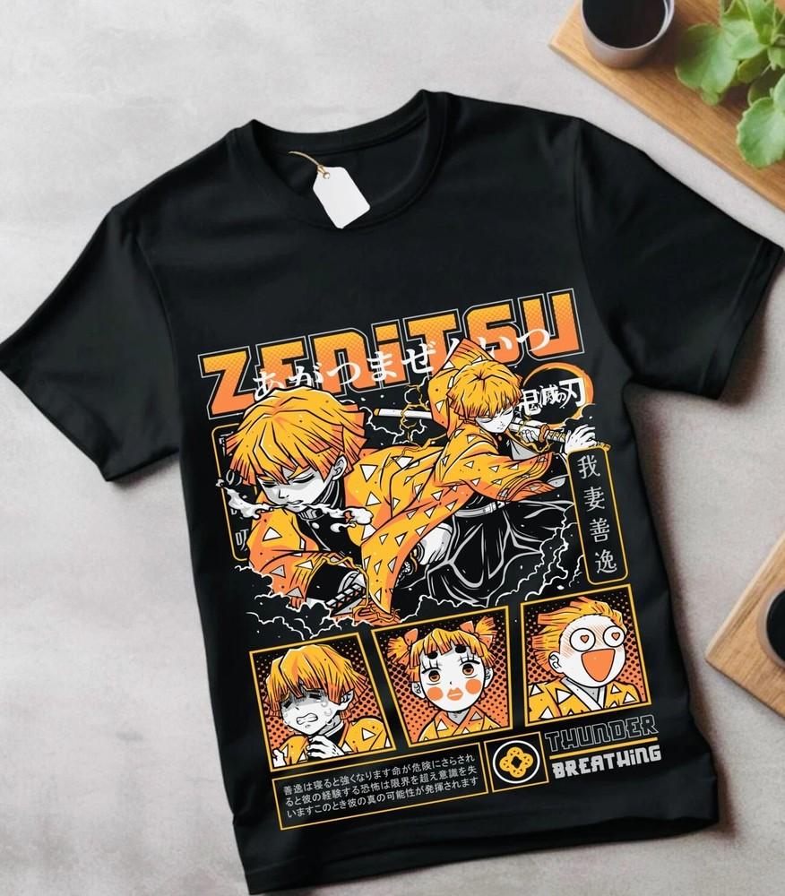 

Zenitsu agatsuma kimetsu no yaiba t shirt, lightning anime character lot 4XL