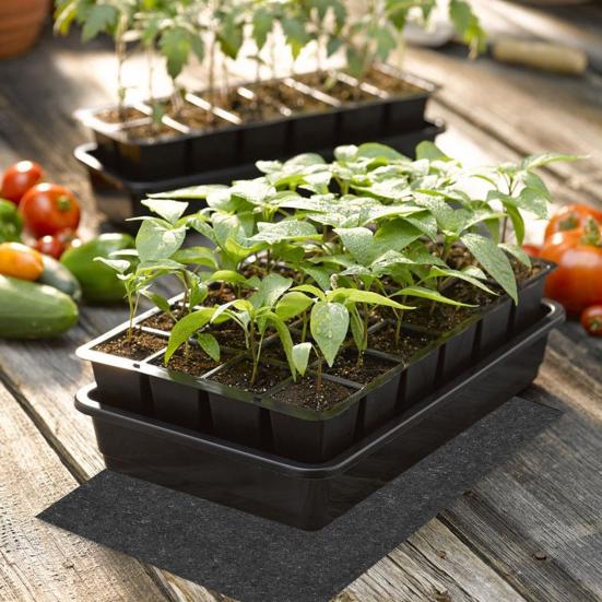 8 Pcs Seeds Starter Tray Mat 24-Cell Replacement Capillary Mats Absorbent Self Watering