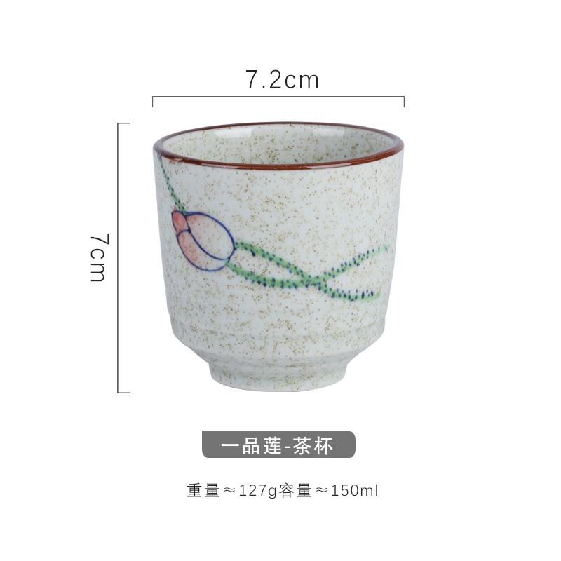 Japanese Ceramic Tea Cup Japanese Restaurant Soup Swallow Cup Office Coarse Pottery TeaCup Tea Set Accessories Drinking Utensils