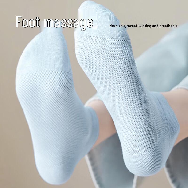 Lansha Women's 10-Pair Cotton Mesh No-Show Socks