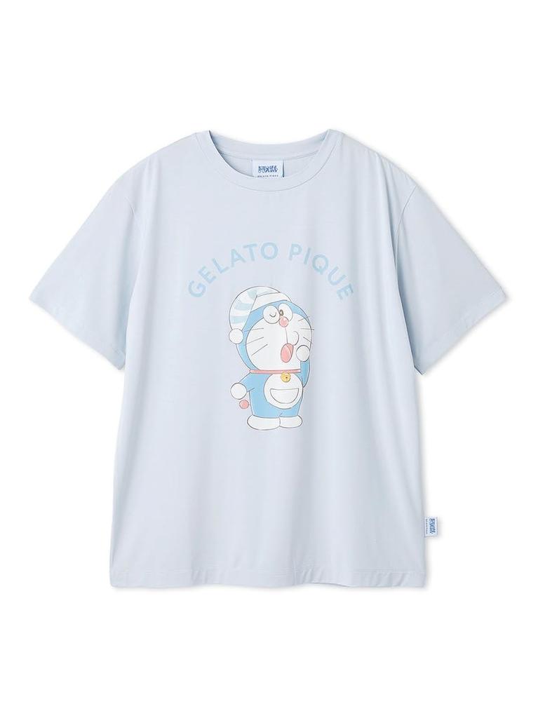 gelato pique Doraemon One Free PWCT254202 Women's T-Shirt, Point, Blue, Size,
