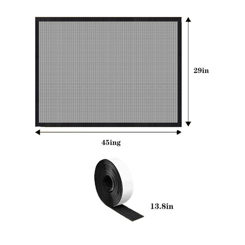 Fireplace Screen Mesh Cover PVC Fireplace Cover Pet Proof With Hooks And Loops Fireplace Safety Cover For Kids 114Cm Durable-A78