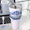 Stainless Steel Freeze Thermos Cup with Straw Ice Coffee Drink Vacuum Insulated Bottle Car Travel Outdoor Mountain Cup