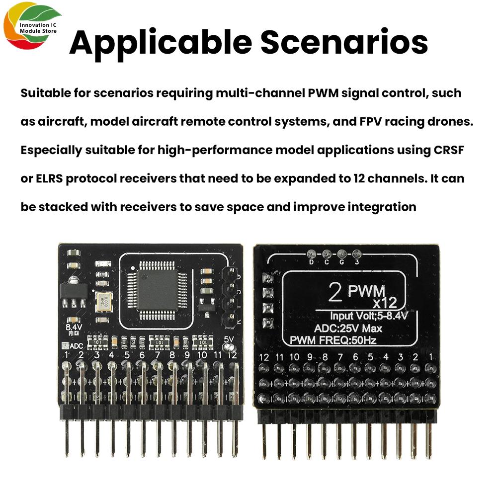 DC 5-12V 12 Channel Pwm Adapter Board Signal Conversion Module Suitable For Fpv Unmanned Aerial Vehicle Receiver