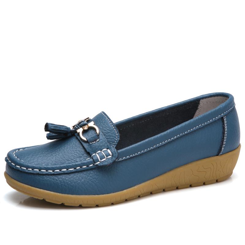 Korean Style Spring 2024 Women's Casual Loafers - Slip-On Bean Shoes for Moms.