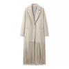 European And American Women's Jacket, Solid Color Tassel Long Suit Jacket