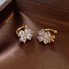Zircon Clover Flower Ear Clip: Luxurious, No-Piercing Cartilage Earring for Women