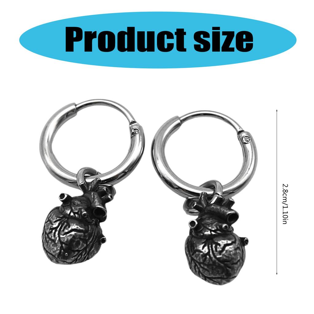 Trendy Heart Dangle Earrings Hypoallergenics Titaniums Steel Ear Rings Versatile Ear Drops Accessories for Parties
