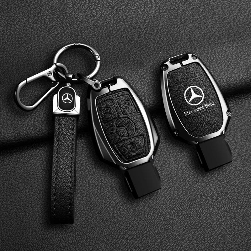 C200 E300 2026 Heiße Leder Auto Schlüsselanhänger Hülle Halter Schutz für Mercedes Benz A B C E Klasse GLS GLA GLK GLC CLS CLA AMG W204