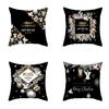 Black Series Happy New Year Christmas Pillowcase Sofa Living Room Bedroom Pillowcase Nordic Cushion Cover Home Decoration