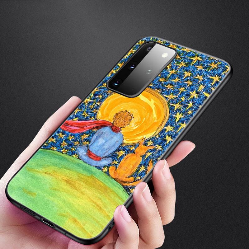 The Little Prince fox telefonfodral för Samsung Galaxy S20 S21 FE S10 Lite Note 20 10 Lite S8 S9 S10E S10 Plus Ultra Black Cover