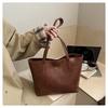 Large Capacity Faux Leather Tote Bag for Women Minimalist Casual Commute Shoulder Handbag
