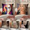 Hot Actor Singer S-Scarlett Johansson Pillow Case Double-Sided Printing Short Plush Sofa Cushion Cover Bedroom Bedside Pillow