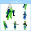 Costume Gonfiabile da Alieno per Halloween Con Divertente Design da Personaggio Cartone Animato In Colore Verde