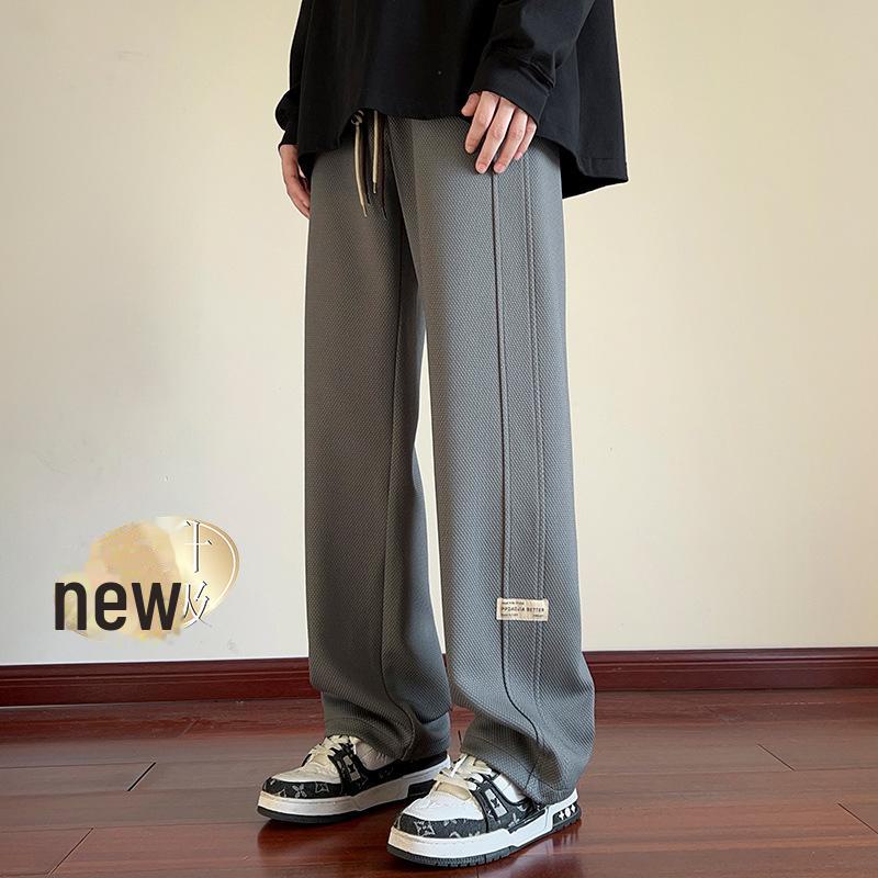 

2024 Мужские модные белые широкие прямые брюки на весну и осень - Повседневная спортивная одежда L