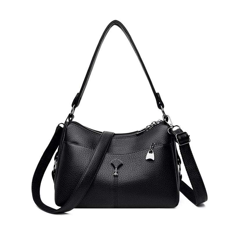 Multi-layer Shoulder Bag Middle-aged Mother Bag PU Messenger Bag