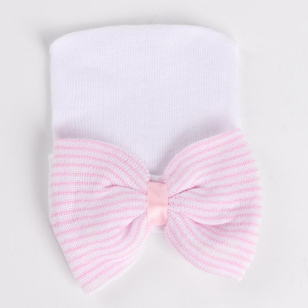 

Модная вязаная крючком шапка с большим бантом для новорожденных, головной убор, аксессуар для маленьких детей розовый/белый