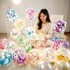 Transparent Sequin Confetti Balloons 20Pcs Multicolor Bright Glitter Decor for Baby First Birthday Gender Reveal Party