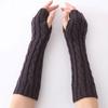 Women Knit Long Fingerless Gloves Fashion Arm Wrist Sleeve Hand Warmer Girls Casual Half Black Over Elbow Punk Gothic Mittens