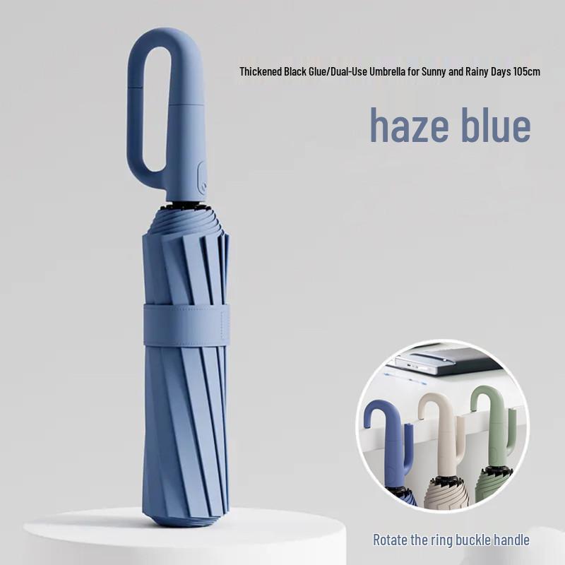 Automatic Windproof Folding Umbrella with Sun Protection, Reverse Design for All Weather, Black