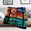 Hope Shines Through Stained Glass Window Throw Blanket Soft Breathable Blanket for Night Sleeping