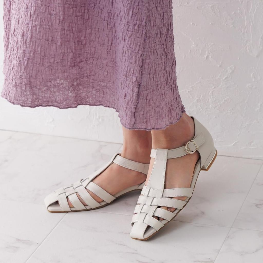 HIMIKO/Himiko/Soft Square Toe Gurka Shoes/641205 Ivory 235