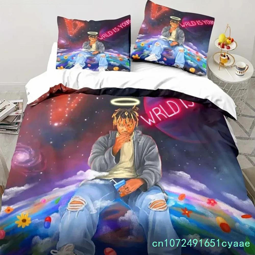 Rap Singer Juice Wrld 3D Print Bedding Set Single Twin Full Queen King Size Bed Set Adult Kid Bedroom Bedding Gift