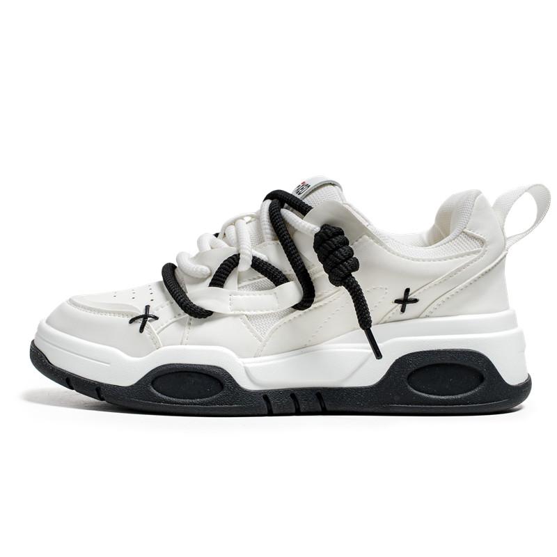 

Модные мужские повседневные туфли с толстой подошвой, дизайнерские дышащие спортивные туфли на платформе, новые кожаные мужские кроссовки в стиле рок с большой головкой 44