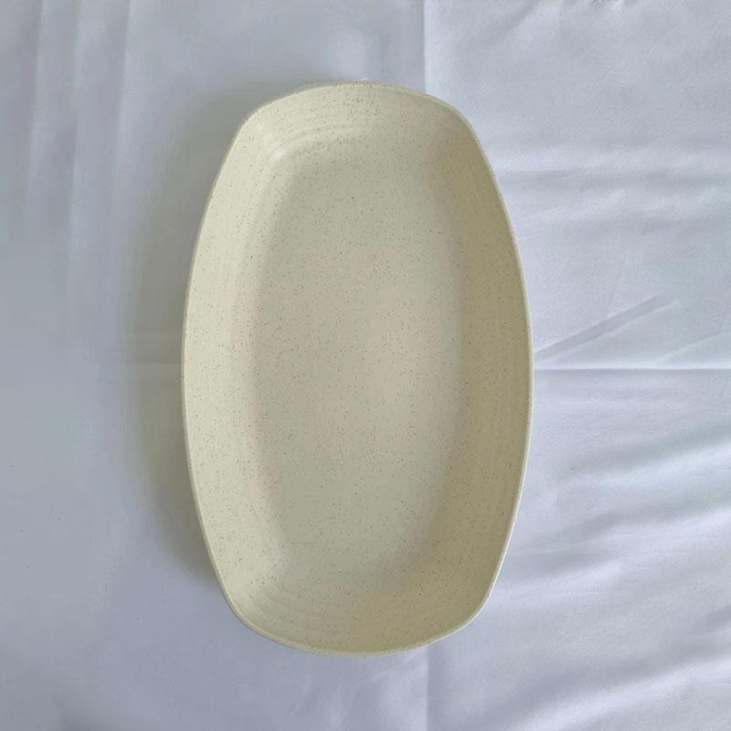 

1 шт. овальная тарелка для рыбы, обеденная тарелка, бытовая большая пластиковая тарелка для овощей и фруктов из пшеничной соломы, устойчивая к падениям посуда, кухонные принадлежности