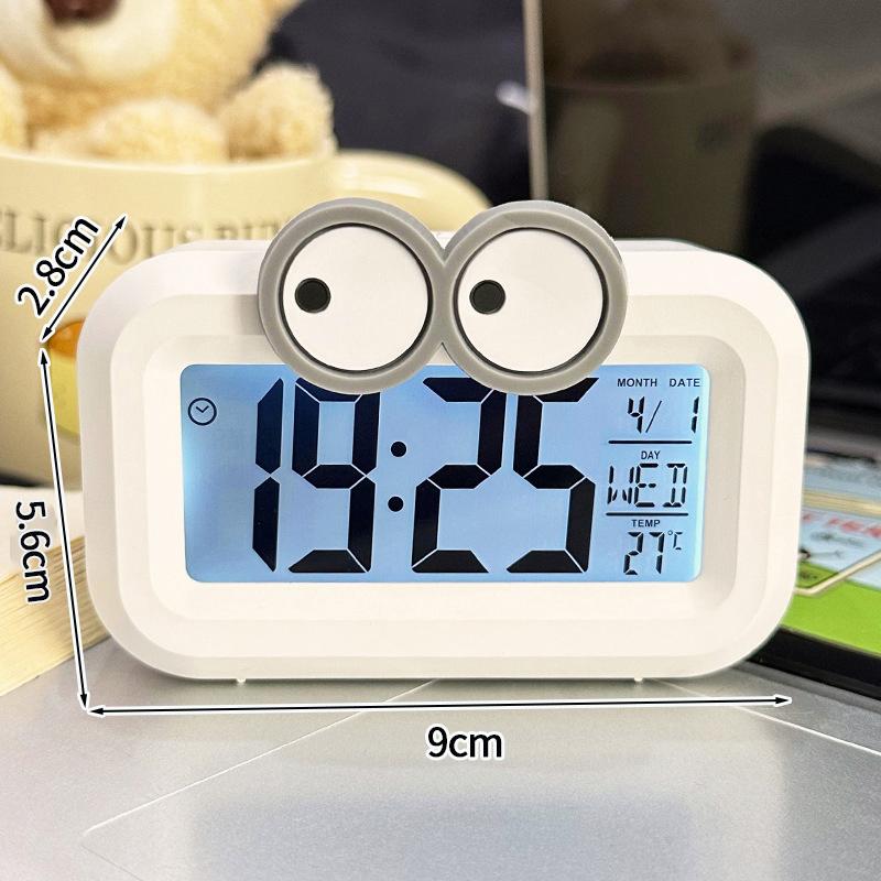 

Cartoon Digtal Display Alarm Clock Kawaii Hello Kitty Alarm Clock School Student LED Desktop Clock Luminous Watch Birthday Gifts As show