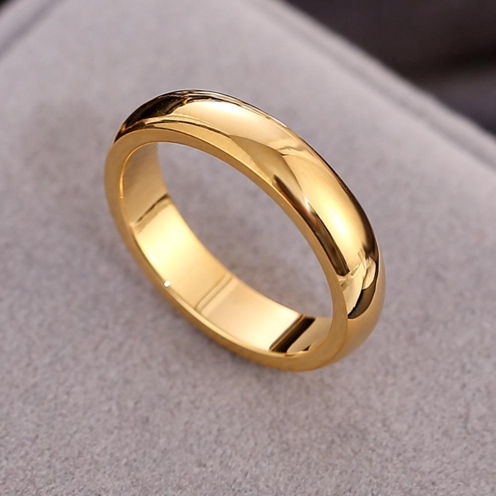 Titanium Steel Ring Hypoallergenic Simple Polished 18k Stainless Steel Pinky Ring Fashion Jewelry