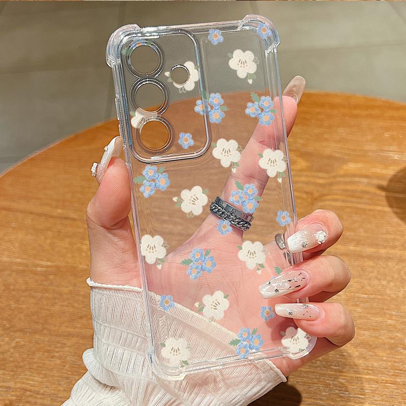 Colorful Flowers Pattern Phone Case For Samsung Galaxy S26 S25 S24 S23 Ultra S22 Plus S21 S24 S25 FE Clear Shockproof Soft Cover