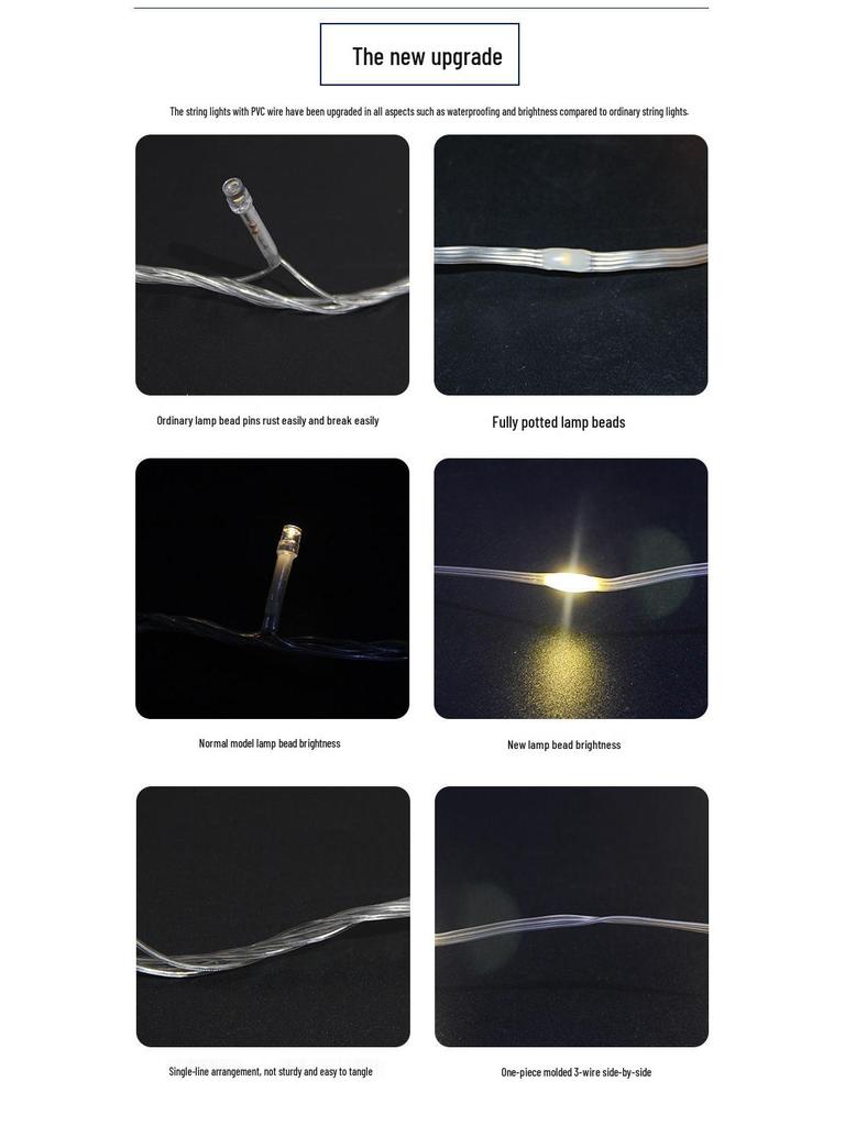 LED Solar Starry Sky String Lights - Copper Wire, Outdoor, Low Voltage, Perfect for Festive Garden Decoration