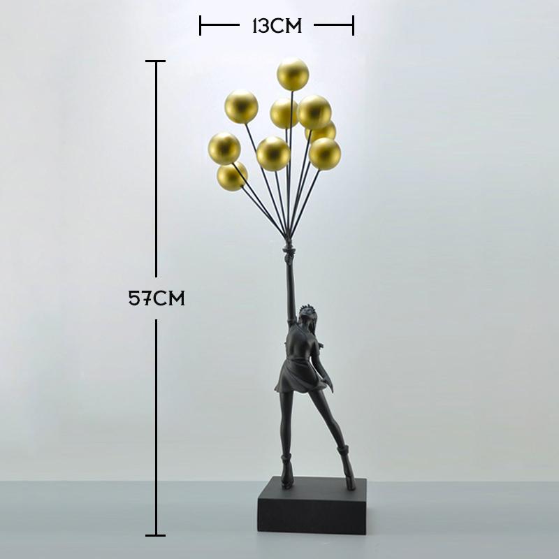New Balloon Girl Resin Sculptures Figurines Banksy Flying Balloon Girl Statue Home Decoration Luxury Living Room Desk Decor Gift