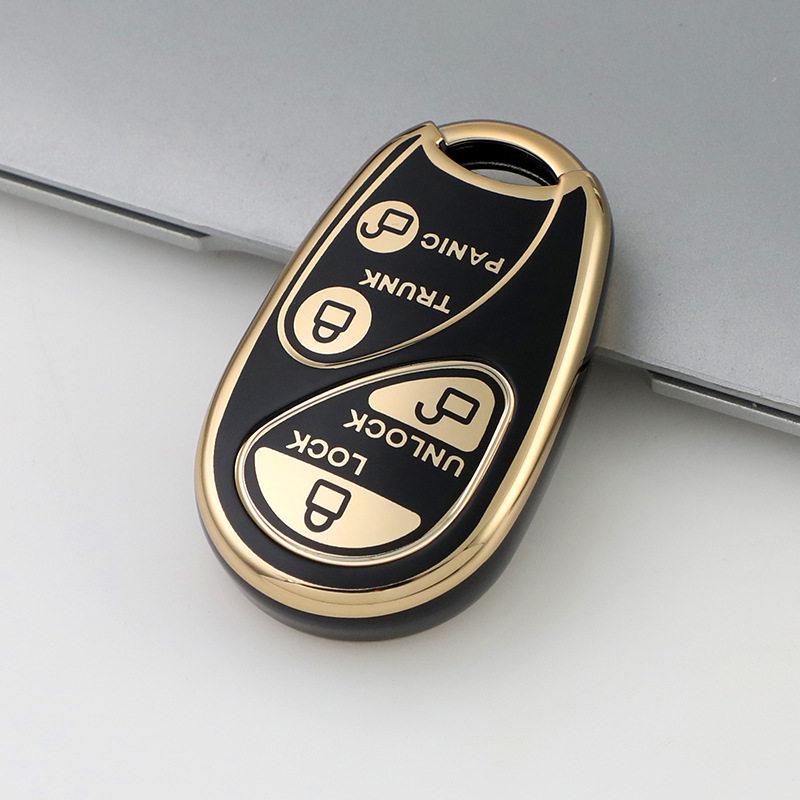 Gold-Edged TPU Soft Rubber Protective Case for Nissan Keys